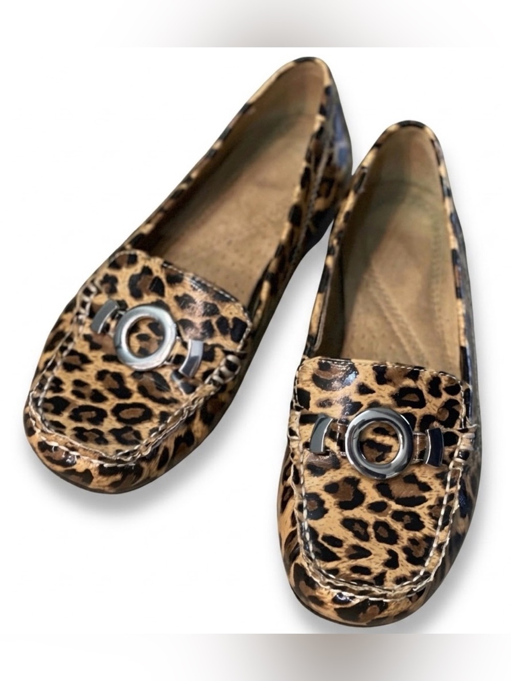 Naturalizer Gabina Leopard Patent Slip On Loafers 6.5